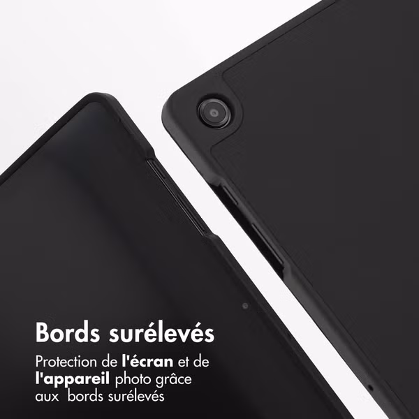 Accezz Coque tablette portefeuille Smart Silicone Samsung Galaxy Tab A11 Plus / A9 Plus - Noir