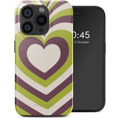 Selencia Coque arrière Vivid avec MagSafe iPhone 15 Pro - Double Hearts Plum Fern