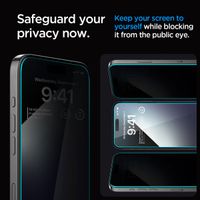 Spigen Protection d'écran en verre trempé GLAStR Privacy Applicator Apple iPhone 15 Pro
