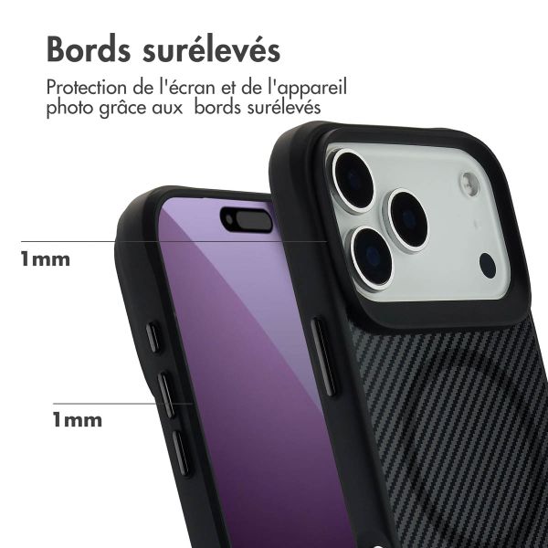 imoshion Rugged Hybrid Carbon Case avec MagSafe Apple iPhone 17 Pro Max - Noir