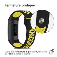 imoshion Bracelet sportif en silicone Fitbit Charge 3  /  4 - Noir / Jaune