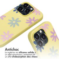 imoshion Coque design en silicone avec cordon Apple iPhone 16 Pro Max - Yellow Flower Distance