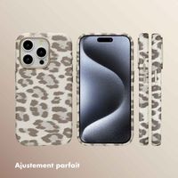 Selencia Coque Sabi imprimé panthère avec MagSafe Apple iPhone 15 Pro - Soft Ivory