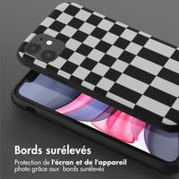 Selencia Coque design en silicone avec cordon amovible Apple iPhone 11 - Irregular Check Black