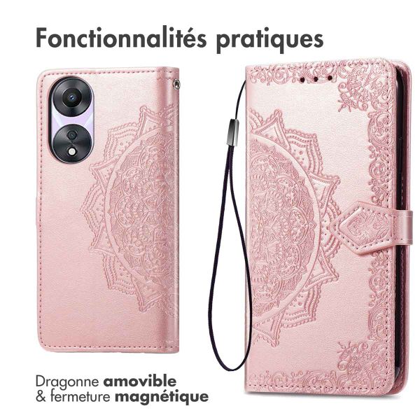 imoshion Etui de télephone Mandala Oppo A78 (4G) - Rose Doré