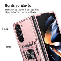 imoshion Coque Arrière Rugged avec anneau Samsung Galaxy Z Fold 5 - Rose Dorée