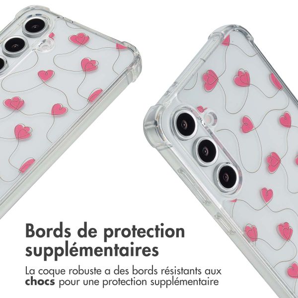 imoshion Coque Design avec cordon Samsung Galaxy S24 FE - Dusty Rose Connected Hearts