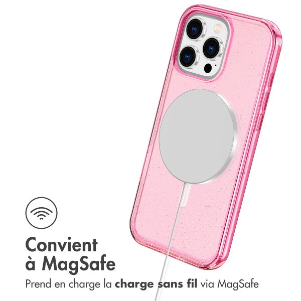 imoshion Coque Pailletée avec MagSafe Apple iPhone 16 Pro Max - Paillettes Rose