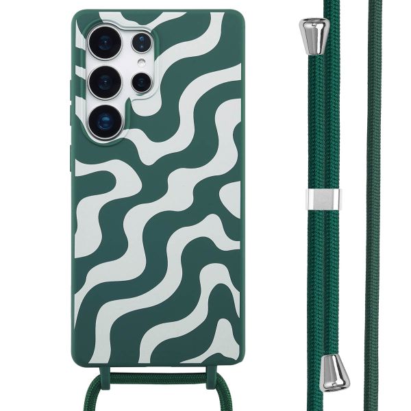 imoshion Coque design en silicone avec cordon Samsung Galaxy S25 Ultra - Petrol Green Groovy