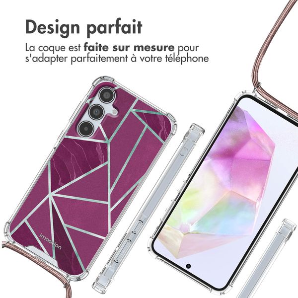 imoshion Coque Design avec cordon Samsung Galaxy A35 - Bordeaux Graphic