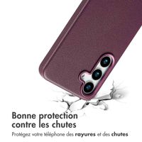 Accezz Coque arrière en cuir avec Magsafe Samsung Galaxy S25 - Heath Purple