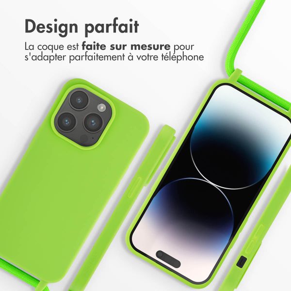 imoshion Coque en silicone avec cordon Apple iPhone 14 Pro - Fluor Groen