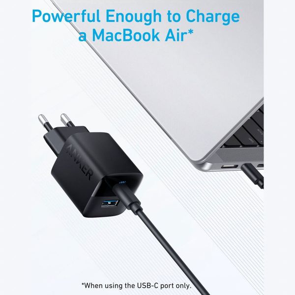 Anker Chargeur mural 323 | Chargeur rapide 33 Watt - USB-A + USB-C - Noir