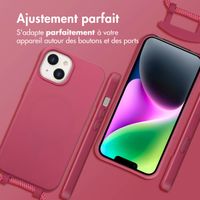 imoshion Coque arrière Color avec cordon amovible et MagSafe Apple iPhone 14 - Raspberry