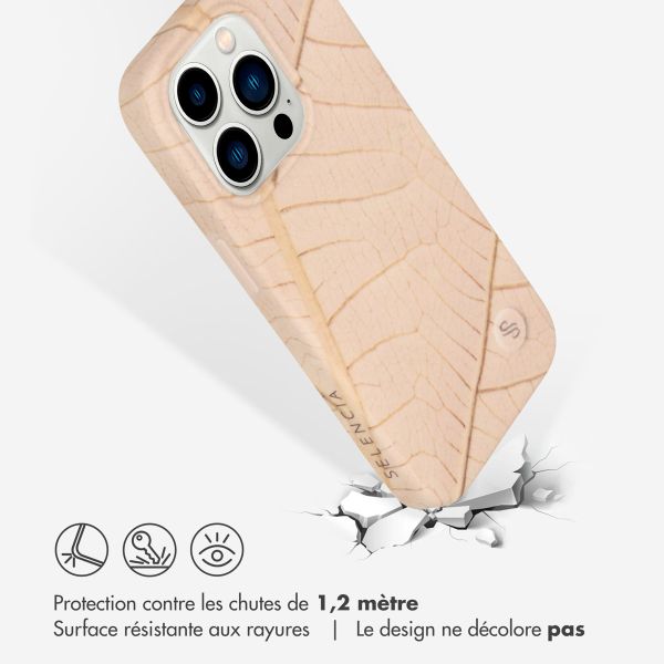 Selencia Aurora Coque Fashion iPhone 14 Pro - ﻿Coque durable - 100 % recyclée - Earth Leaf Beige