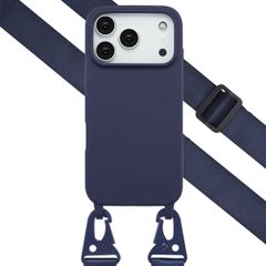 Selencia Coque silicone avec cordon amovible Apple iPhone 17 Pro Max - Bleu foncé