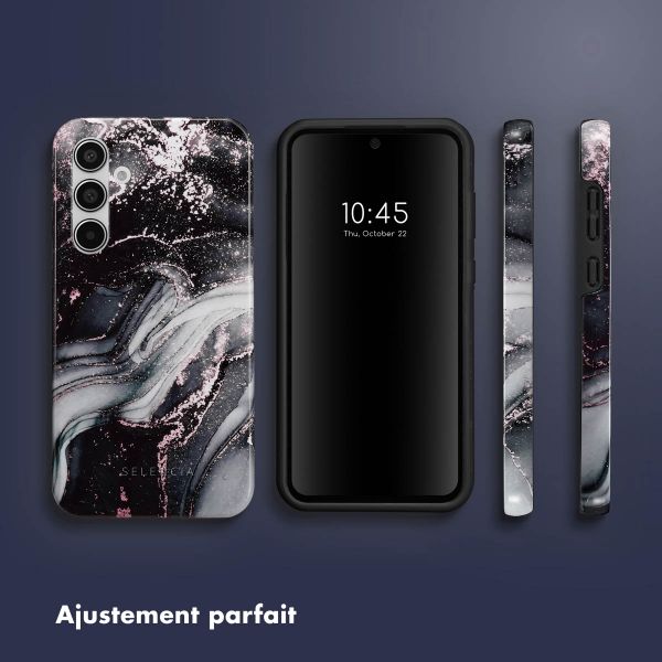 Selencia Coque arrière Vivid Samsung Galaxy A55 - Chic Marble Black