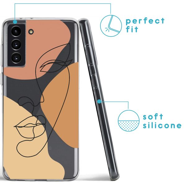 imoshion Coque Design Samsung Galaxy S21 FE - LIne Art Color Face