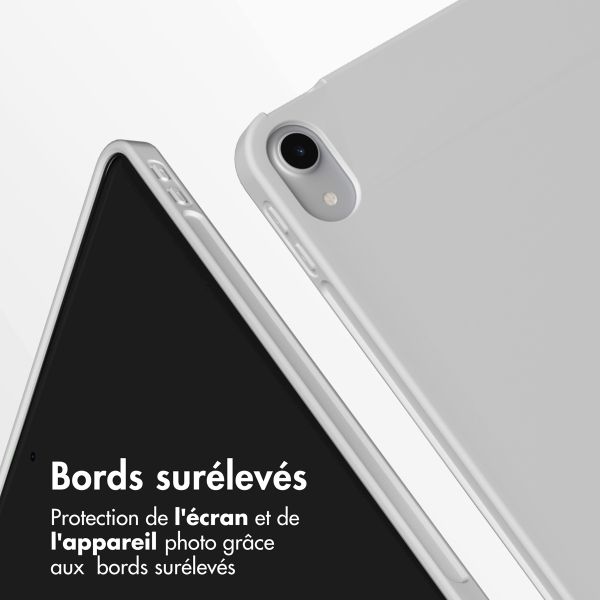 Accezz Étui de téléphone portefeuille Smart Silicone iPad Air 11 pouces (2024) M2 / Air 5 (2022) / iPad Air 4 (2020) - Gris