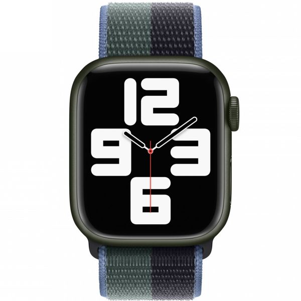 Apple Bracelet Sport Loop Apple Watch Series 1 t/m 9 / SE (38/40/41 mm) | Series 10 / 11 (42 mm) - Midnight Green