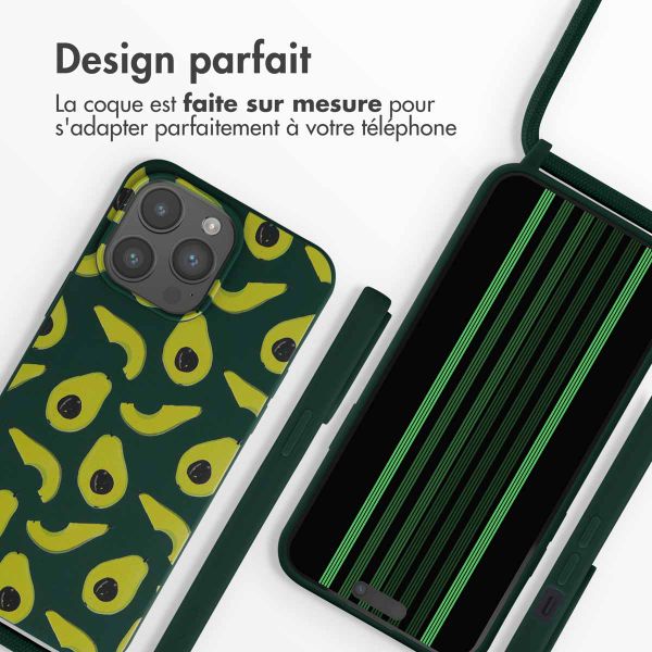 imoshion Coque design en silicone avec cordon Apple iPhone 15 Pro Max - Avocado Green