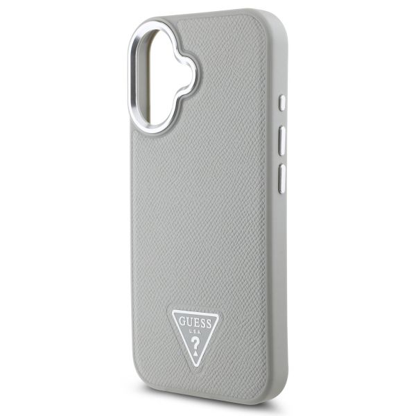 Guess Coque Grained Triangle MagSafe iPhone 16 - Beige