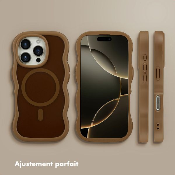 Selencia Coque arrière Wavy avec MagSafe Apple iPhone 16 Pro - Mocha Brown