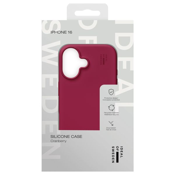 iDeal of Sweden Coque Silicone iPhone 16 - Cranberry