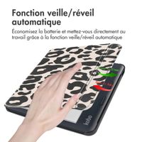 imoshion Design Slim Hard Sleepcover avec support Kobo Libra Colour - Leopard