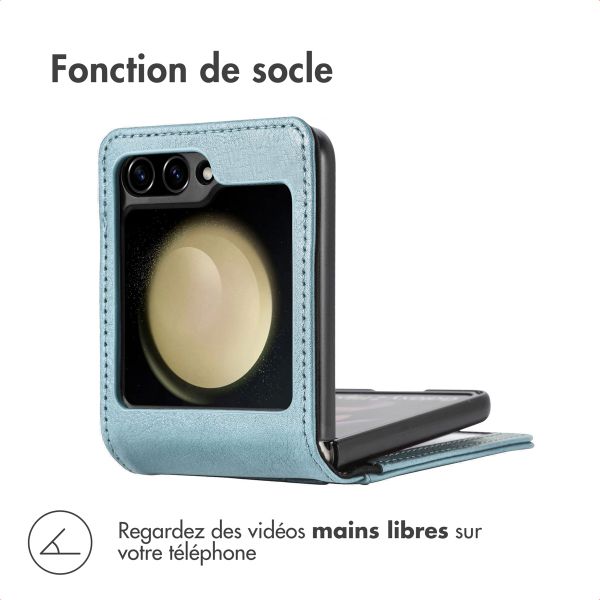 imoshion Étui de télephone portefeuille Luxe Samsung Galaxy Z Flip 7 FE - Bleu clair