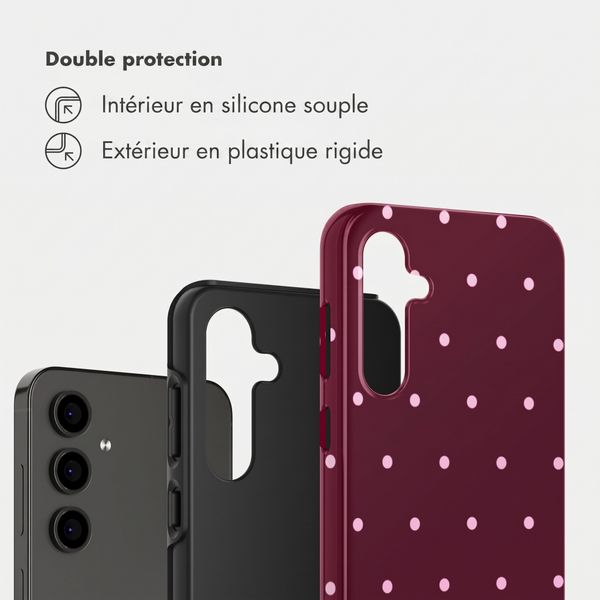 Selencia Coque arrière Vivid Samsung Galaxy S24 FE - Happy Dots Burgundy