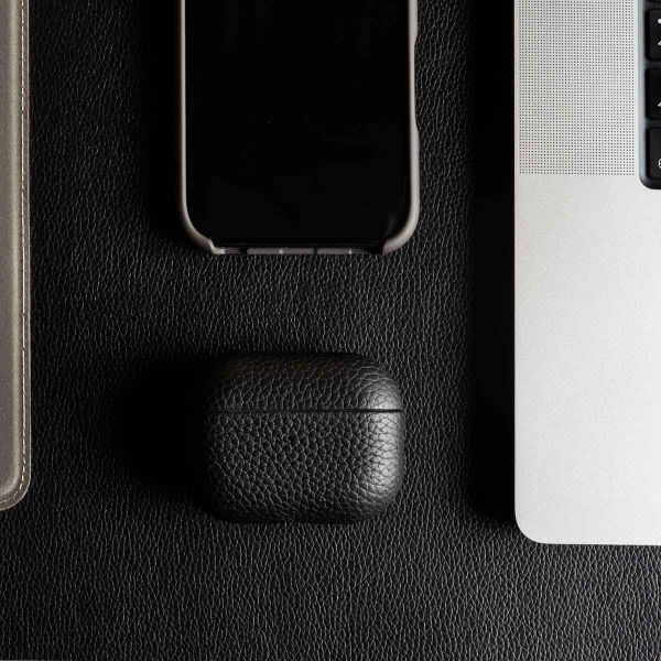 Accezz Coque en cuir véritable  Apple Airpods Pro - Noir
