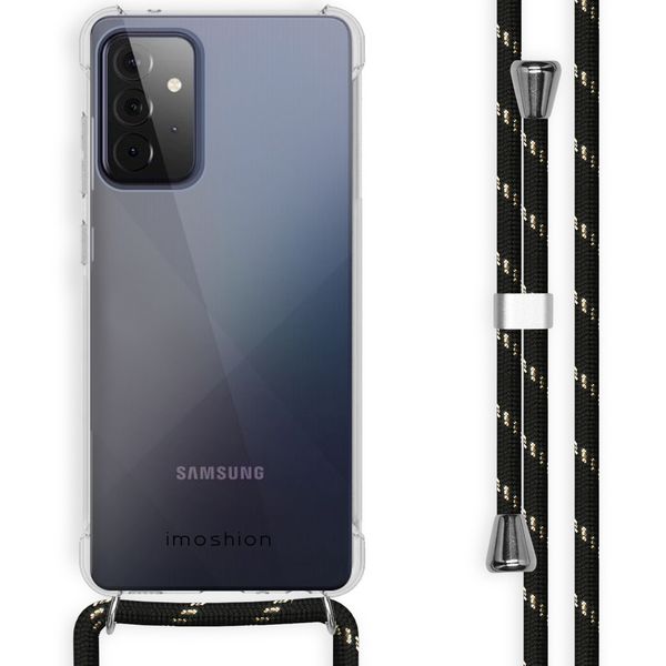 imoshion Coque avec cordon Samsung Galaxy A72 - Noir / Dorée