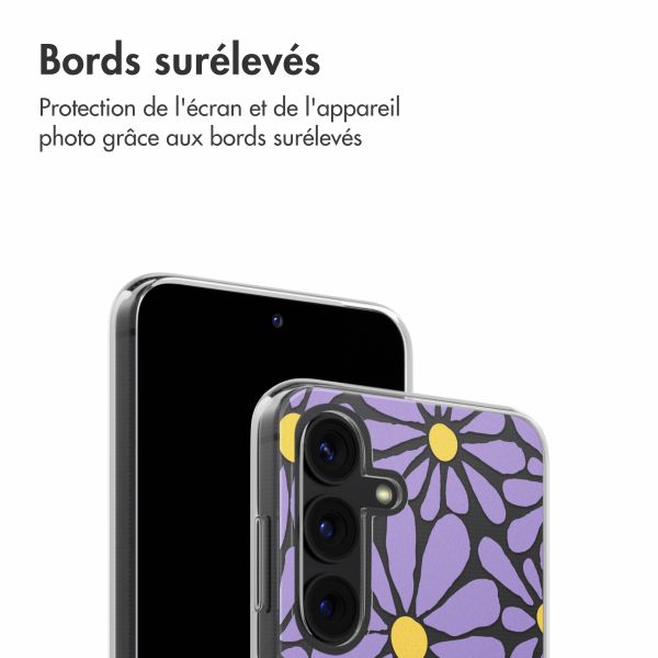 imoshion Coque design pour Samsung Galaxy S24 - Tropical Violet Flowers Connect