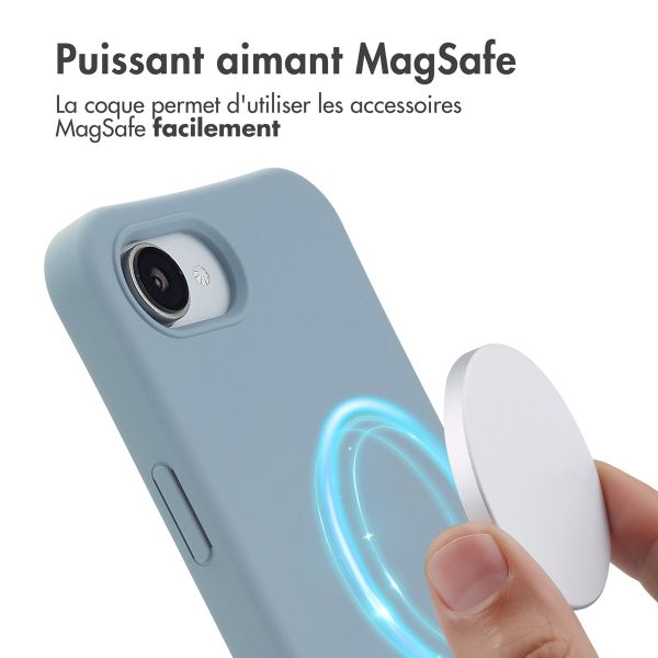 imoshion Coque arrière Color avec cordon amovible et MagSafe Apple iPhone 16e - Ash Blue