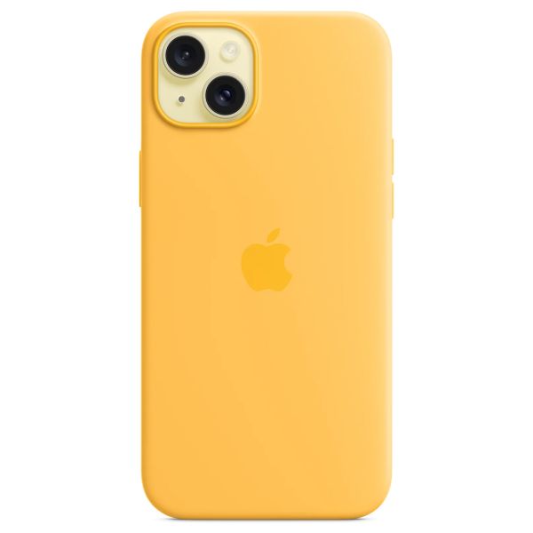 Apple Coque en silicone MagSafe iPhone 15 Plus - Sunshine