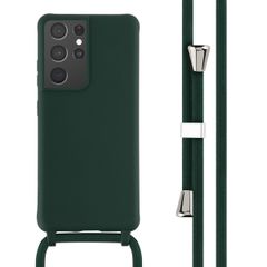 imoshion Coque en silicone avec cordon Samsung Galaxy S21 Ultra - Vert foncé