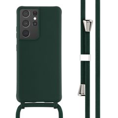 imoshion ﻿Coque en silicone avec cordon Samsung Galaxy S21 Ultra - Vert foncé