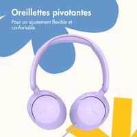 imoshion Casque filaires pour enfants - Câble AUX - Limiteur de décibels - Lavender Lilac