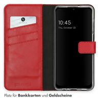 Selencia Étui portefeuille en cuir véritable Samsung Galaxy A12 - Rouge