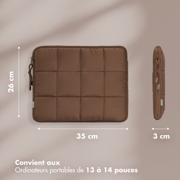 Selencia Pochette ordinateur Puffy 13-14 pouces - Mocha Brown