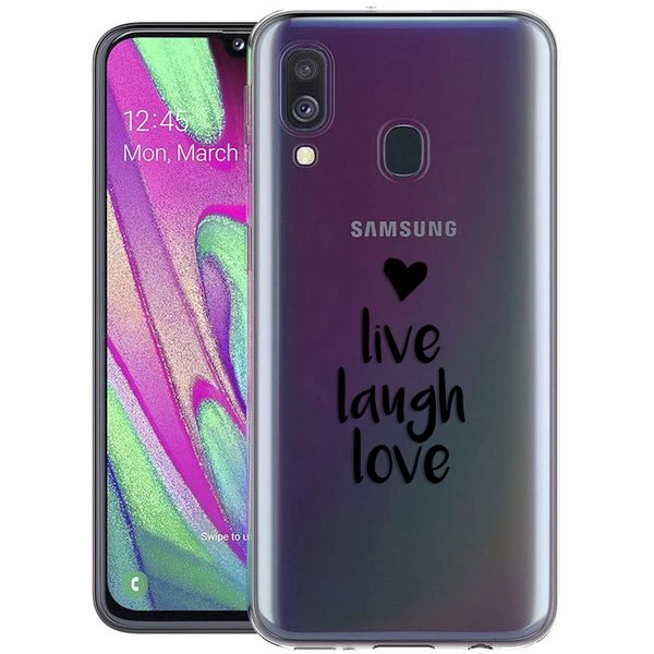 imoshion Coque Design Samsung Galaxy A40 - Live Laugh Love - Noir