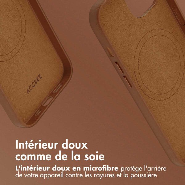 Accezz Coque arrière en cuir avec MagSafe Apple iPhone 14 - Sienna Brown