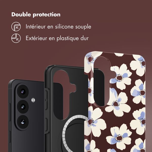 Selencia Coque arrière Vivid avec MagSafe Samsung Galaxy S26 - Choco Flower Pop