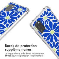 imoshion Coque Design avec cordon Samsung Galaxy A41 - Cobalt Blue Flowers Connect