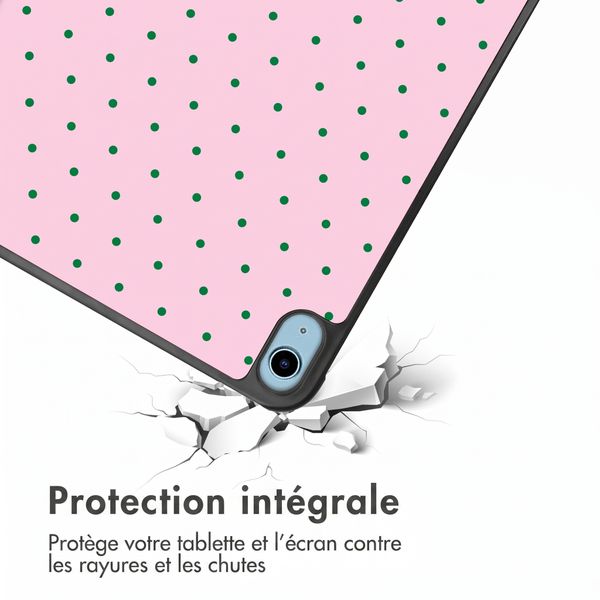 imoshion Coque tablette Design Trifold Apple iPad 11 (2025) 11 pouces A16 / iPad 10 (2022) 10.9 pouces - Happy Dots