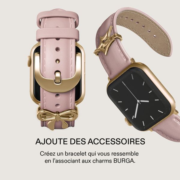 Burga Bracelet en cuir véritable Apple Watch | 38/40/41/42 mm - Pillow Talk / Gold