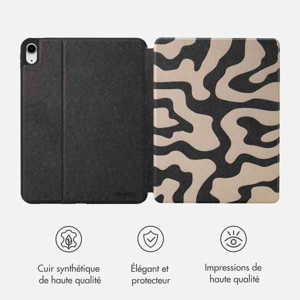 Selencia Coque tablette Vivid Apple iPad 11 (2025) 11 pouces A16 / iPad 10 (2022) 10.9 pouces - Art Wave Black