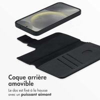 Accezz Étui de téléphone portefeuille en cuir 2-en-1 avec MagSafe Samsung Galaxy S25 - Onyx Black