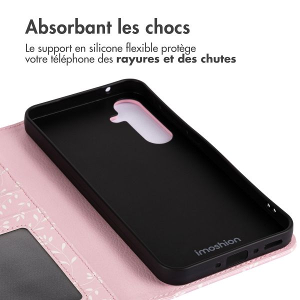 imoshion Étui de téléphone portefeuille Design Samsung Galaxy A35 - Pink Bazaar Flowers